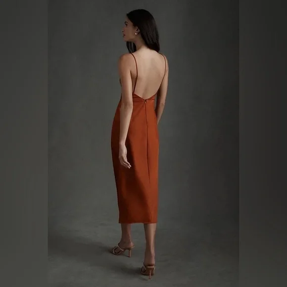 NWT BHLDN August Satin Charmeuse Midi Bridesmaid Dress - Picture 3 of 4